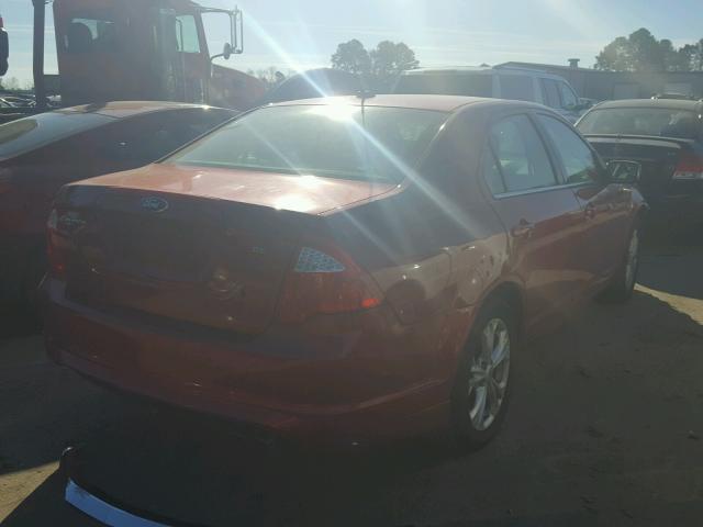 3FAHP0HA9CR406977 - 2012 FORD FUSION SE RED photo 4