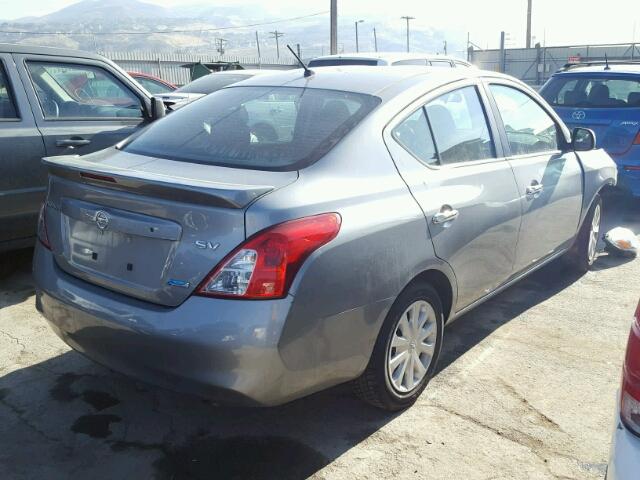 3N1CN7AP7DL860217 - 2013 NISSAN VERSA S GRAY photo 4