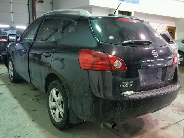 JN8AS58V78W101612 - 2008 NISSAN ROGUE S BLACK photo 3