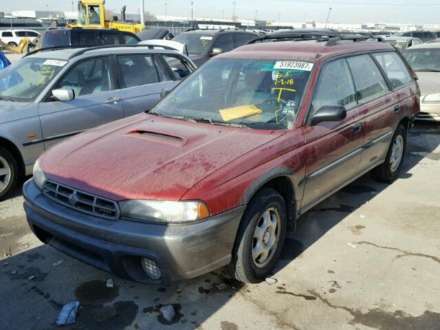 4S3BG6857V7642012 - 1997 SUBARU LEGACY OUT RED photo 2