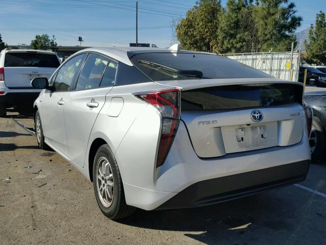 JTDKBRFU7G3003651 - 2016 TOYOTA PRIUS SILVER photo 3