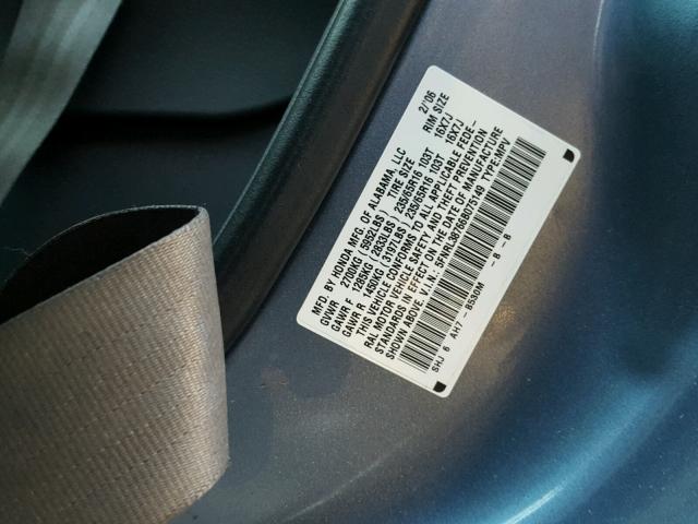 5FNRL38766B075149 - 2006 HONDA ODYSSEY EX BLUE photo 10