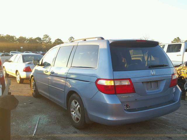 5FNRL38766B075149 - 2006 HONDA ODYSSEY EX BLUE photo 3