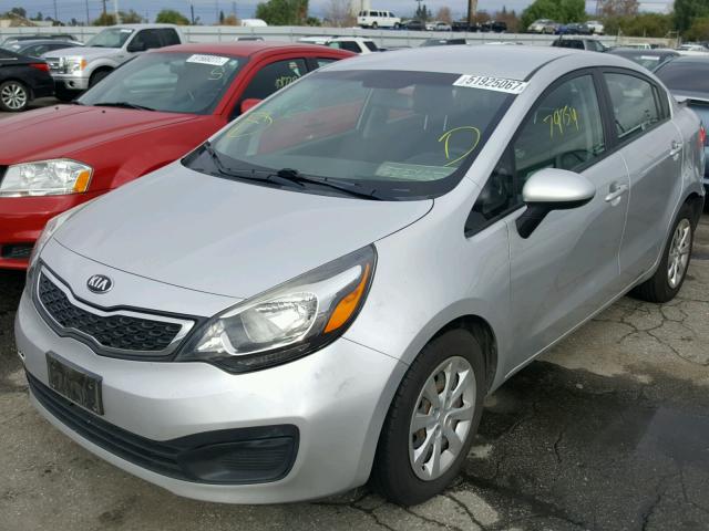 KNADN4A34D6187987 - 2013 KIA RIO EX SILVER photo 2