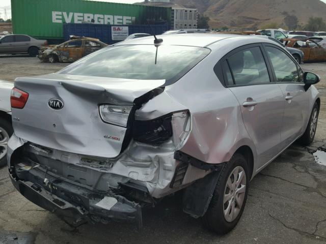 KNADN4A34D6187987 - 2013 KIA RIO EX SILVER photo 4