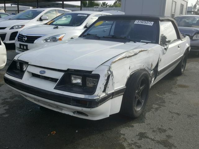 1FABP27M2GF308776 - 1986 FORD MUSTANG LX WHITE photo 2