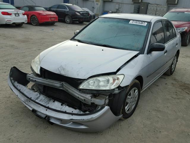 2HGES16344H584865 - 2004 HONDA CIVIC DX V SILVER photo 2