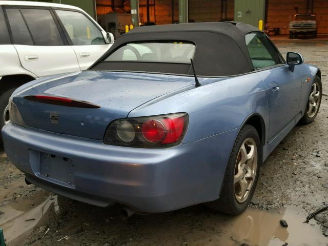 JHMAP11452T004908 - 2002 HONDA S2000 BLUE photo 4