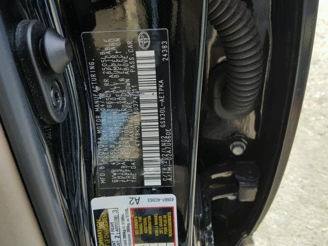 4T1BK3DB1BU374611 - 2011 TOYOTA AVALON BAS 黑色 照片 10