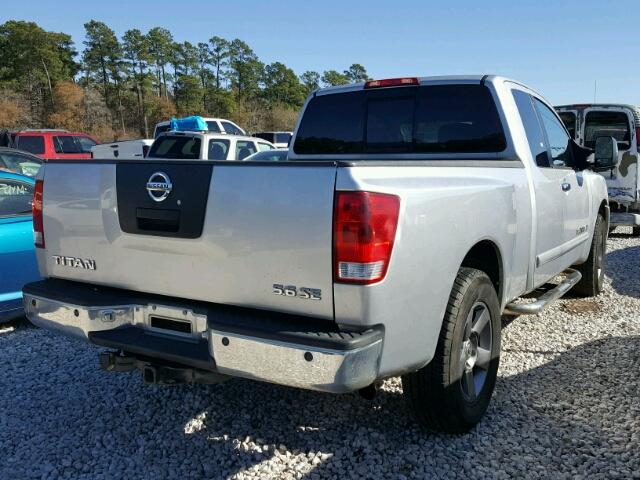 1N6BA06A55N534365 - 2005 NISSAN TITAN XE SILVER photo 4