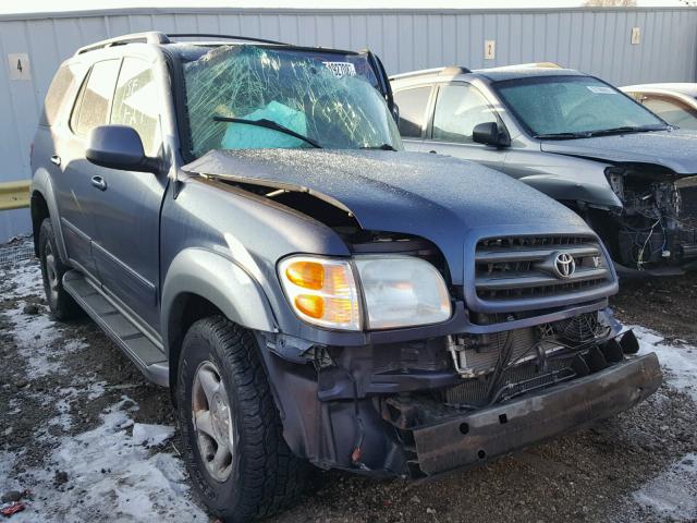 5TDBT44A12S075252 - 2002 TOYOTA SEQUOIA SR BLUE photo 1