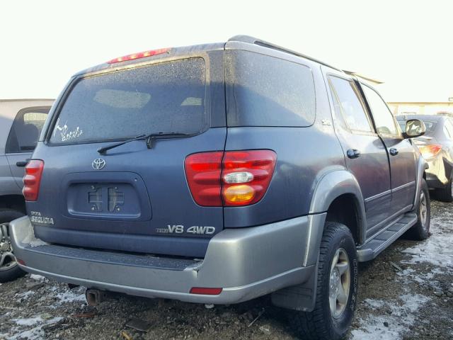 5TDBT44A12S075252 - 2002 TOYOTA SEQUOIA SR BLUE photo 4