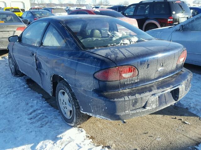 1G1JC124827110959 - 2002 CHEVROLET CAVALIER BLUE photo 3