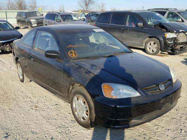 1HGEM22522L051906 - 2002 HONDA CIVIC LX BLACK photo 1