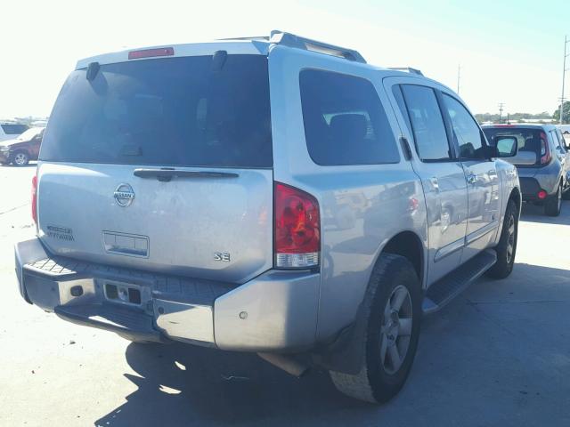 5N1AA08BX4N727819 - 2004 NISSAN ARMADA SE SILVER photo 4