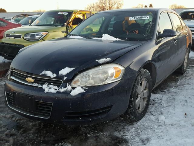 2G1WT58K179165035 - 2007 CHEVROLET IMPALA LT BLUE photo 2