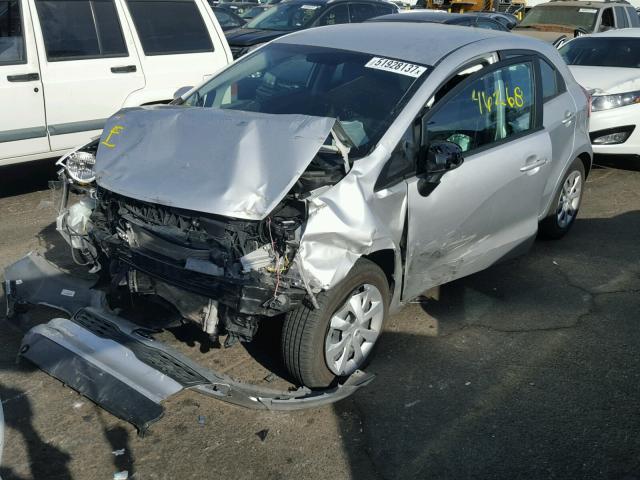 KNADM5A35D6139357 - 2013 KIA RIO LX SILVER photo 2