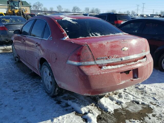 2G1WT57K191168679 - 2009 CHEVROLET IMPALA 1LT RED photo 3