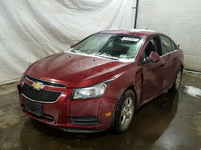 1G1PL5SC2C7151128 - 2012 CHEVROLET CRUZE LT RED photo 2