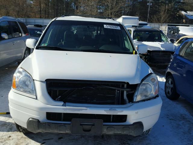 2HKYF185X3H605724 - 2003 HONDA PILOT EXL WHITE photo 9