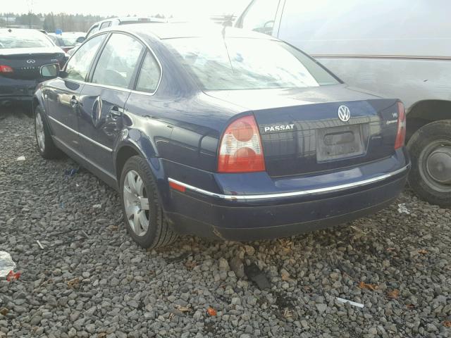 WVWTH63B92P132206 - 2002 VOLKSWAGEN PASSAT GLX BLUE photo 3