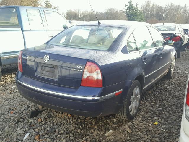 WVWTH63B92P132206 - 2002 VOLKSWAGEN PASSAT GLX BLUE photo 4