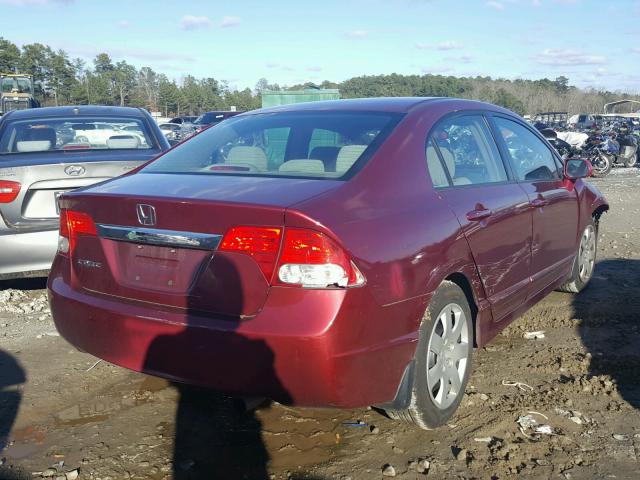 2HGFA1F55AH542841 - 2010 HONDA CIVIC LX MAROON photo 4