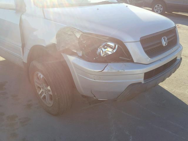 2HKYF18444H532858 - 2004 HONDA PILOT EX SILVER photo 9