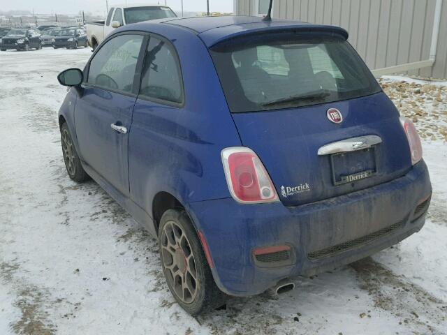 3C3CFFBR7DT606323 - 2013 FIAT 500 SPORT BLUE photo 3