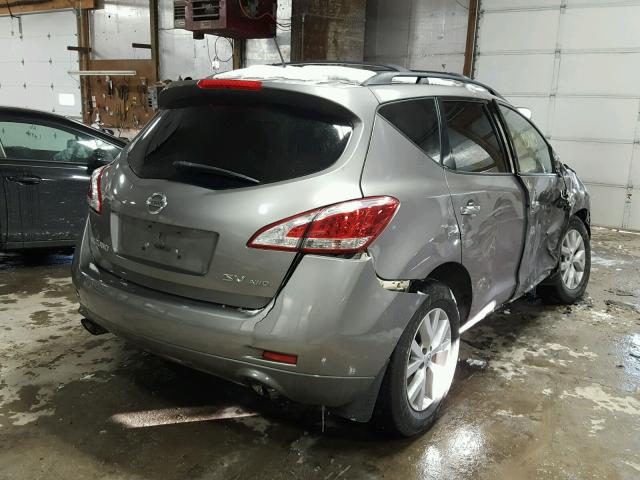 JN8AZ1MW8CW203769 - 2012 NISSAN MURANO S GRAY photo 4