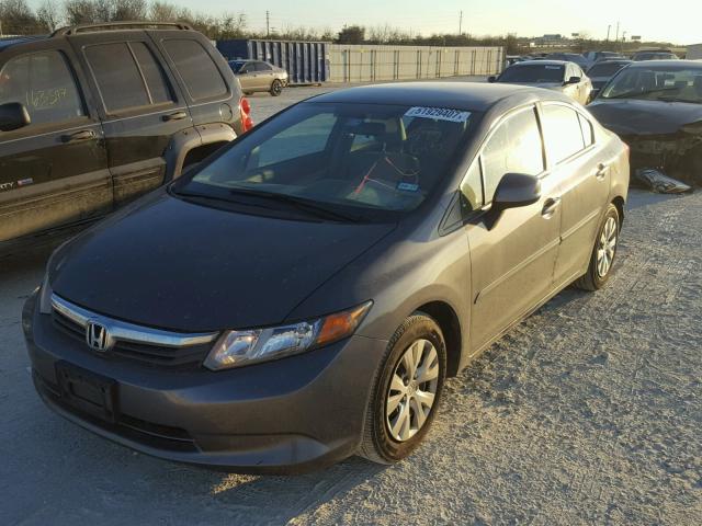 2HGFB2F50CH595615 - 2012 HONDA CIVIC LX CHARCOAL photo 2