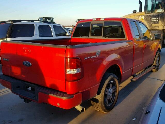 1FTPX12V08KC74355 - 2008 FORD F150 RED photo 4