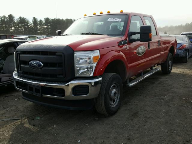 1FT8W3B69FEA26371 - 2015 FORD F350 SUPER RED photo 2