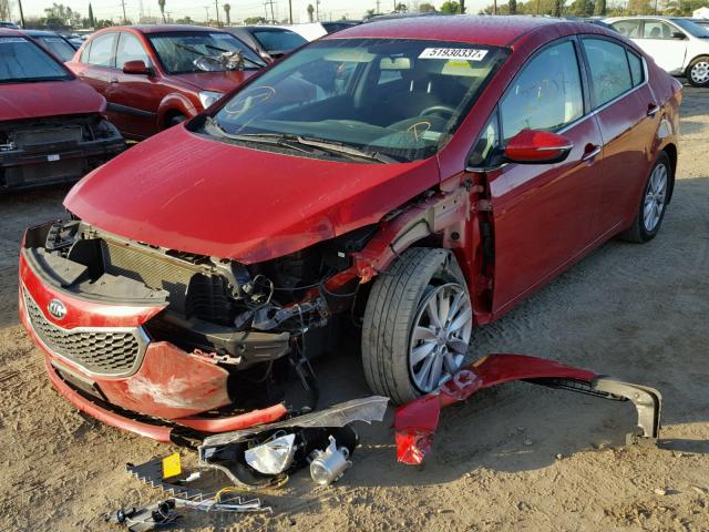 KNAFX4A89F5323408 - 2015 KIA FORTE EX RED photo 2