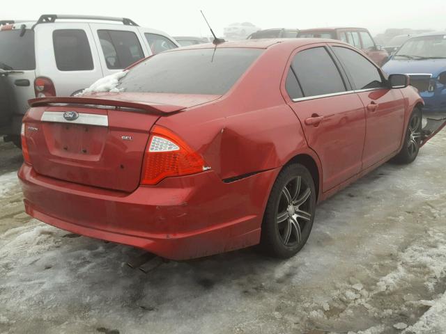 3FAHP0JA9AR417372 - 2010 FORD FUSION SEL RED photo 4