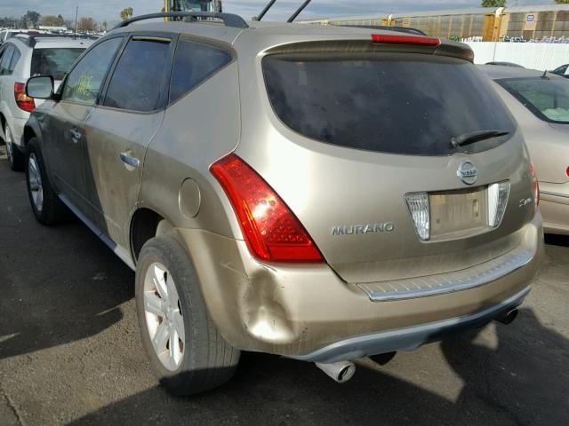 JN8AZ08W77W637238 - 2007 NISSAN MURANO SL GOLD photo 3