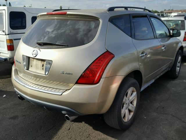 JN8AZ08W77W637238 - 2007 NISSAN MURANO SL GOLD photo 4