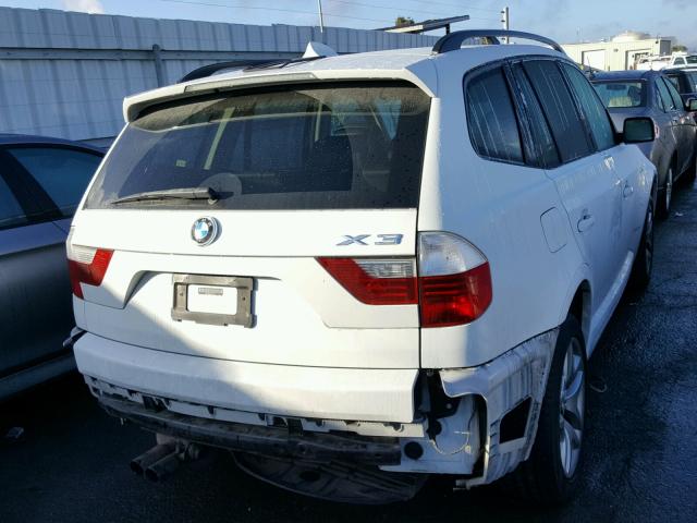 WBXPC93438WJ21528 - 2008 BMW X3 3.0SI WHITE photo 4