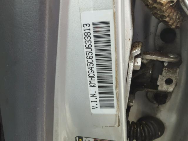 KMHCG45C65U633813 - 2005 HYUNDAI ACCENT GL SILVER photo 10