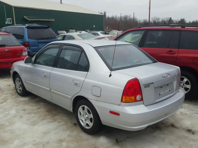 KMHCG45C65U633813 - 2005 HYUNDAI ACCENT GL SILVER photo 3