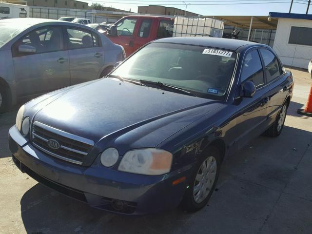 KNAGD126945253124 - 2004 KIA OPTIMA LX BLUE photo 2