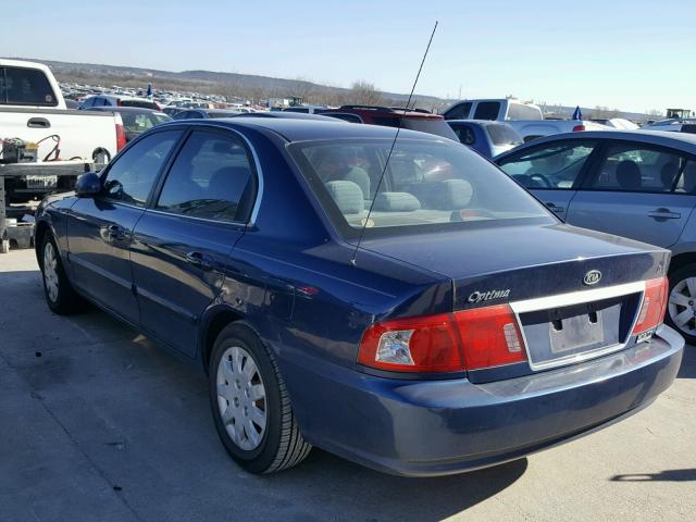 KNAGD126945253124 - 2004 KIA OPTIMA LX BLUE photo 3