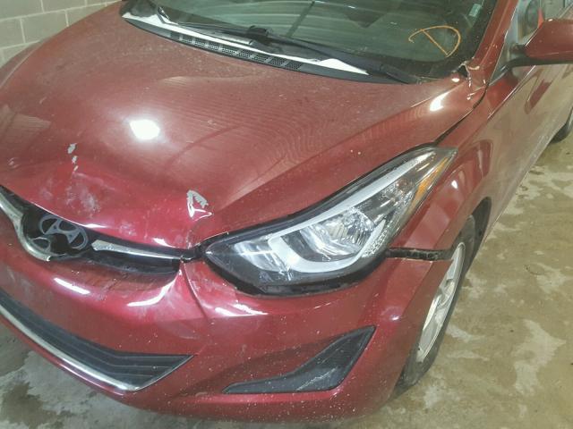 5NPDH4AE1FH553909 - 2015 HYUNDAI ELANTRA SE RED photo 9