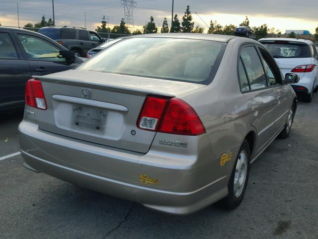 JHMES96665S010655 - 2005 HONDA CIVIC HYBR GOLD photo 4