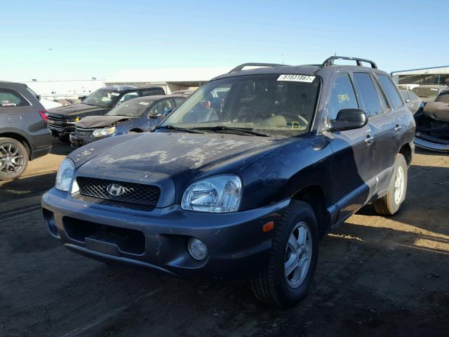 KM8SC73E34U800608 - 2004 HYUNDAI SANTA FE G BLUE photo 2