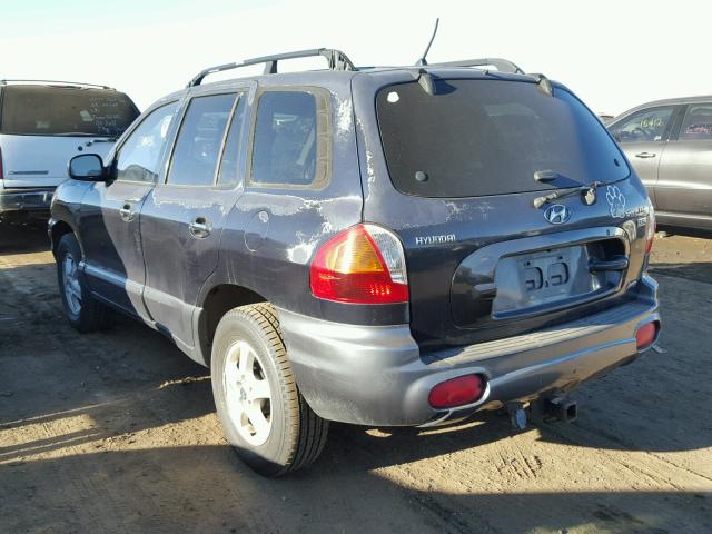 KM8SC73E34U800608 - 2004 HYUNDAI SANTA FE G BLUE photo 3