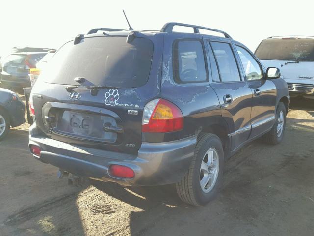 KM8SC73E34U800608 - 2004 HYUNDAI SANTA FE G BLUE photo 4