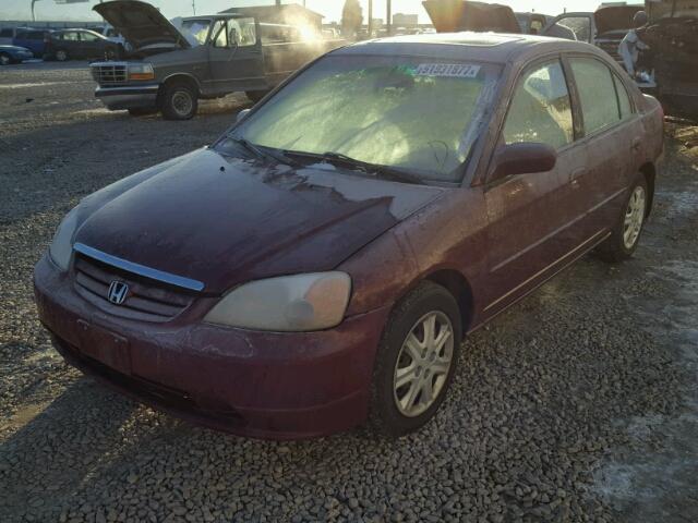 2HGES26773H541435 - 2003 HONDA CIVIC EX მუქწითელი ფოტო 2