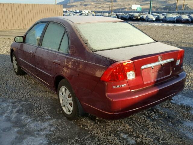 2HGES26773H541435 - 2003 HONDA CIVIC EX მუქწითელი ფოტო 3