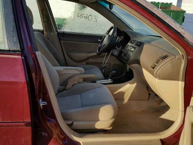 2HGES26773H541435 - 2003 HONDA CIVIC EX MAROON photo 5